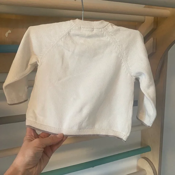 Newbie (Jacadi/Bonpoint style) Cream Bear Button-Up baby Sweater - Picture 5 of 5